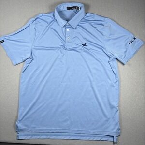 RLX Ralph Lauren Performance Golf Polo Shirt Mens Large Light Blue Classic Fit